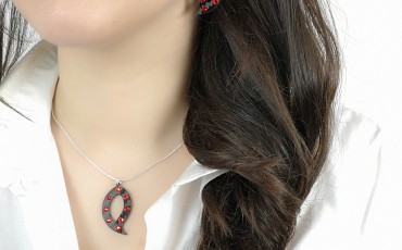 Leaves earrings and pendant